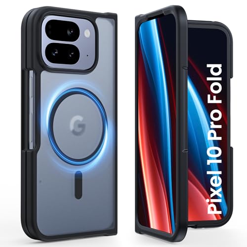 Vividarm for Google Pixel 10 Pro Fold Case, Compatible with MagSafe [No Screen Protector] Translucent Matte Shockproof Slim Phone Case for Google Pixel 10 Pro Fold (Black)