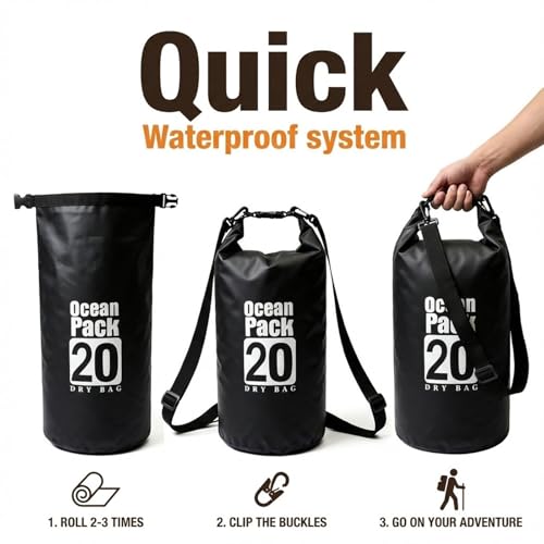Image of Floating Waterproof Dry Bag for Kayaking Boating Paddle Boarding | 5L /10L /15L /20L /30L Lightweight Small Waterproof Backpack Keeps Gear Dry And Afloat For Hiking Camping Beach With Roll Top