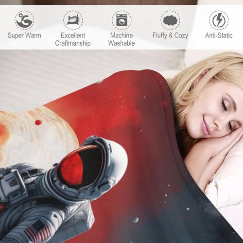 Couverture polaire space astronaute plaid idéal à offrir pour lit et canapé