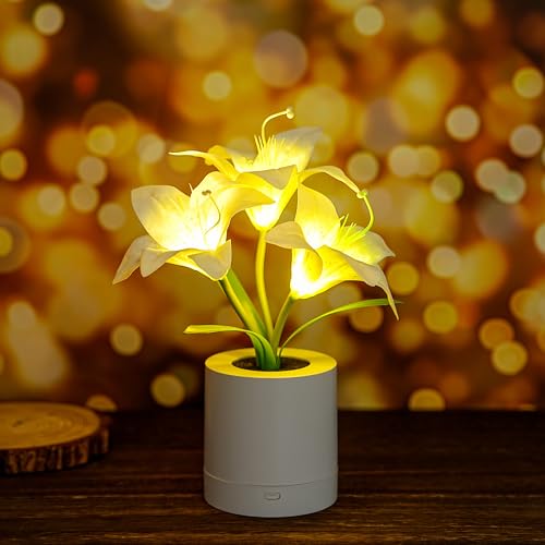 WSYEAR Christmas Birthday Gifts for Women-Fake White Lily Artificial Flower