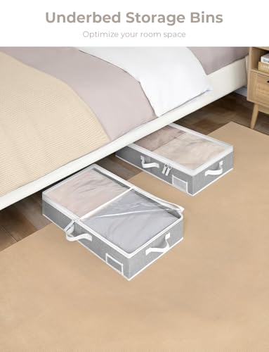 StorageWorks-5-Inch-Low-Profile-Under-Bed-Storage-Containers-with-Clear-Lid-Reinforced-Structure-Resists-Sagging-Handles-Label-Holder-Foldable-Stackable-Closet-Storage-for-Clothes-Blankets-Toys