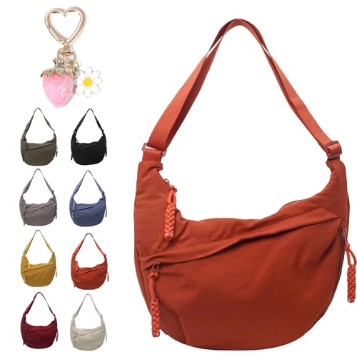 Quantifyn Crossbody Bag, Women's Fashion Plain Color Nylon Crossbody Bag, Divider Inside, Adjustable Shoulder Straps