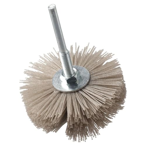 Image of Nylon Wheel Brush 6mm Threaded Shank,Abrasive Grinding Head Metal Not Corrode Crimped(120 Grits)