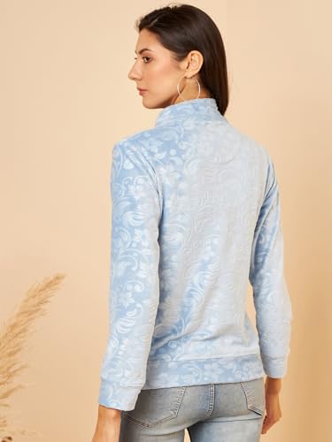 Image of Modeve Floral Printed Stand Collar Lightweight Tailored Jacket