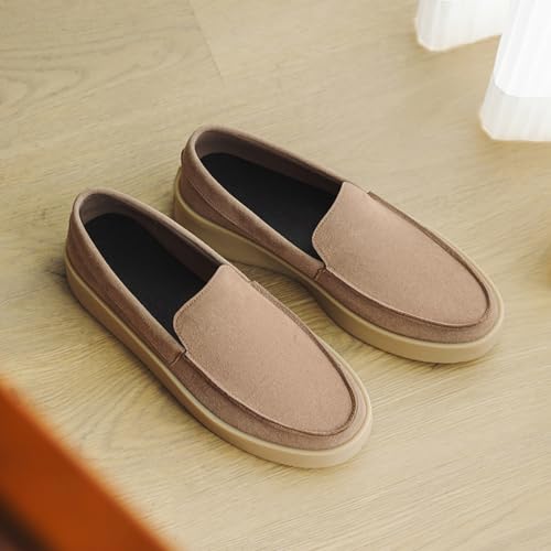 Men's Summer Suede Slip - On Loafers: Lightweight, Breathable Flat Shoes. Great for Casual Driving & Walking, Combining Moccasin Charm and Oxford Sophistication.4