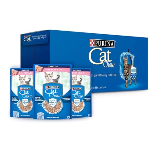 Alimento Para Gato, Pet Products Purina Cat Chow Pouches Defense Hydro Gatito Pescado Alimento Húmedo Pack 24 Pzas de 85g