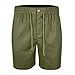 Aniywn Linen Shorts for Men Casual Fashion Shorts Loose Fit Elastic Waist Drawstring Pants Summer Beach Pants with Pockets Army Green