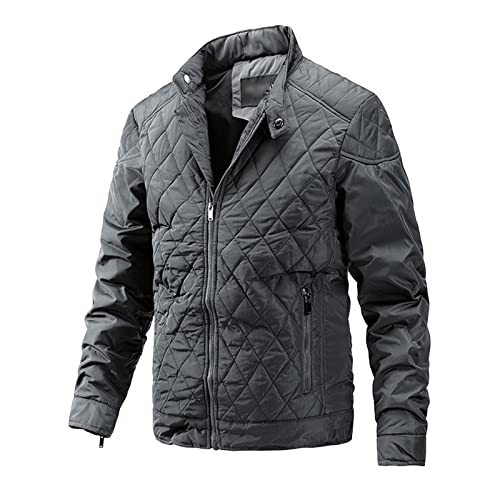 Men's Packable Puffer Jacket Lightweight Softshell Diamond Quilted Jackets Winter Slim Fit Padded Bomber Outerwear