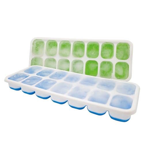Bandeja de hielo de silicona Jacent con tapa, pack de 2 miniatura 1