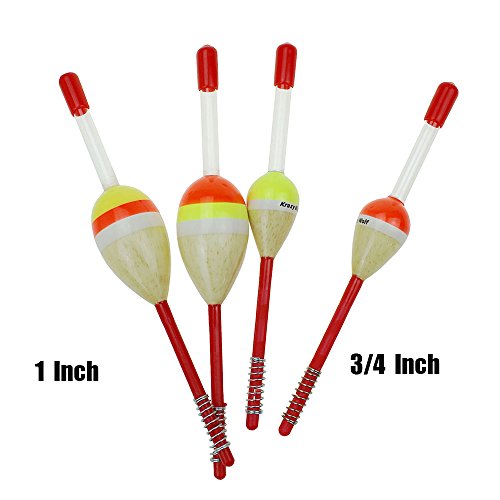 Krazywolf Day-Night Use Balsa Spring Fishing Floats,3/4 to 1 Inch,Pack of 12 - Thumbnail 2