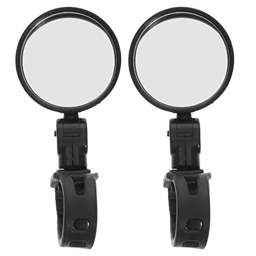 WINOMO 2pcs Espejo Retrovisor Bici para Bicicleta del Camino de Montaña Espejo Retrovisor Universal Ajustable del Manillar (negro)