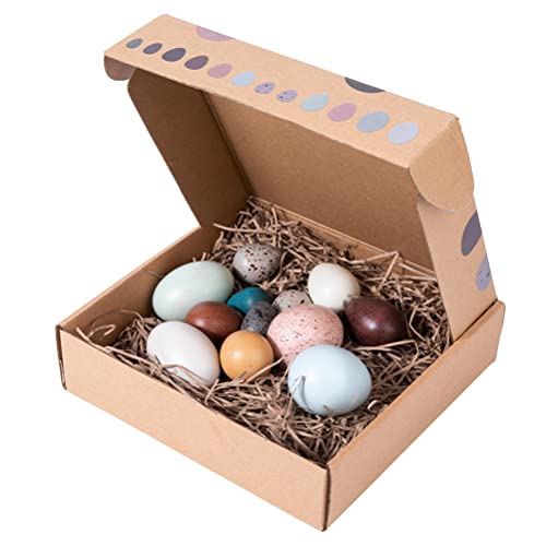 Fake Eggs Artificial Eggs Colorful Wooden Bird Egg Portable Wood Simulation Eggs Easter Egg for Home and Party Decor (colorful)