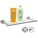 Wonder Worker Boon Estante de Baño Ducha Adhesivo de Vidrio Templado | Repisa Sin Taladro de Pegamento de Silicona Fuerte 25 kg | Acero Inoxidable Cepillado | L42 X Alt.5.3 X Prof.15.8 cm