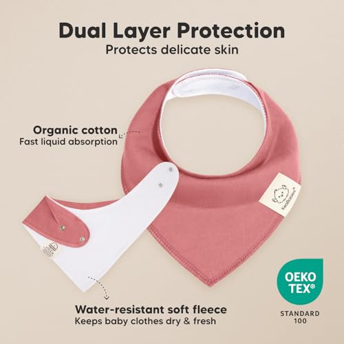 Image of 8pk Organic Baby Bandana Bibs for Drooling and Teething (Muted Pastel) | Super Absorbent, Triangle Baby Drool Bibs for Girls, Boys, 100% Cotton, Extra Soft for Newborn, Infant 0-36 Months