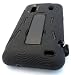 Impact Protection Kick Stand Heavy Duty Hybrid Hard Soft Design Case for US Cellular,Sprint,Boost Mobile HTC 6285 Evo Design Hero Kingdom 4G S - Black on Black