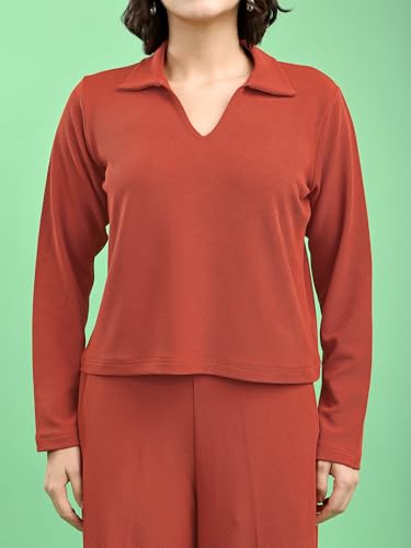Image of PURVAJA Women's Regular Sleeve Top & Trouser Solid Co-ords