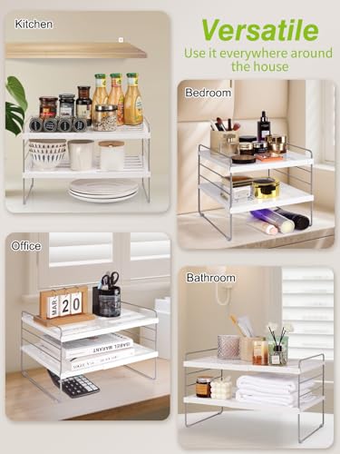 Huquter Cupboard Organiser, Extendable Kitchen Organiser Storage, Adjustable Height Plate Rack for Cupboard, Kitchen Counter,Bottle, Spice Storage - Cosy Home Interiors Huquter Cupboard Organiser, Extendable Kitchen Organiser Storage, Adjustable Height Plate Rack for Cupboard, Kitchen Counter,Bottle, Spice Storage - Image 5