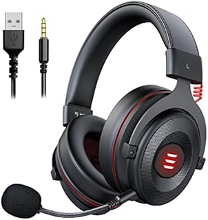 EKSA 7.1 PC Gaming Headset with Microphone, PS4 Gamer Headphones with USB & 3.5mm Cable, Detachable Noise Canceling Mic, Bass Surround Sound, LED, PS5 Gaming Headset for Xbox One, Switch, Laptop
