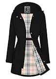 EnduaReve Damen Regenjacke Regenmantel Wasserdicht Kapuze Women Rain Jacke Übergangsjacke Outdoor Frühling Sommer Herbst Schwarz XL