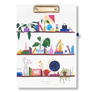   kate-spade-new-york-A4-Clipboard-Folio-with-Low-Profile-Clip-Professional-Padfolio-Includes-Lined-Notepad-Pen-Loop-and-Pocket-Charmed-Library
