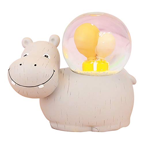 LANGING 1 globo de nieve hipopótamo 3D de agua musical bola de nieve bola de Navidad decoración de animales temática decoración del hogar
