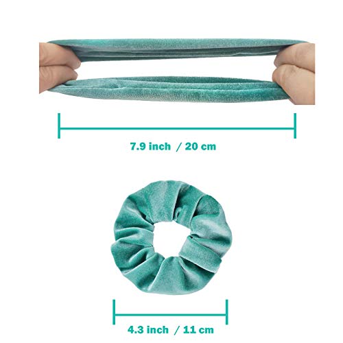 VENUSTE Red Scrunchies, Premium Velvet Scrunchy for Hair Solid Colors Thick Hair Bands - Image 3