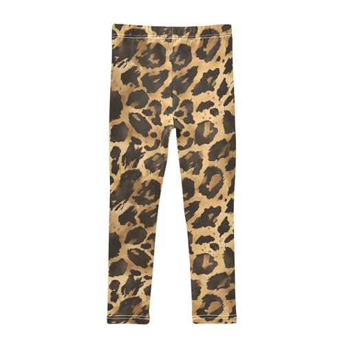 KLL Animal Fur Black Brown Pattern Watercolor Toddler Girls' Athletic Leggings Fashion Full Length Lounge Pants Sports2