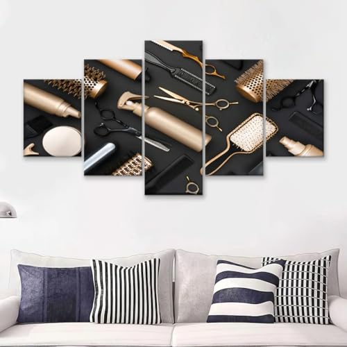 Impressions sur toile 5 morceaux grand format pour décorer un salon moderne