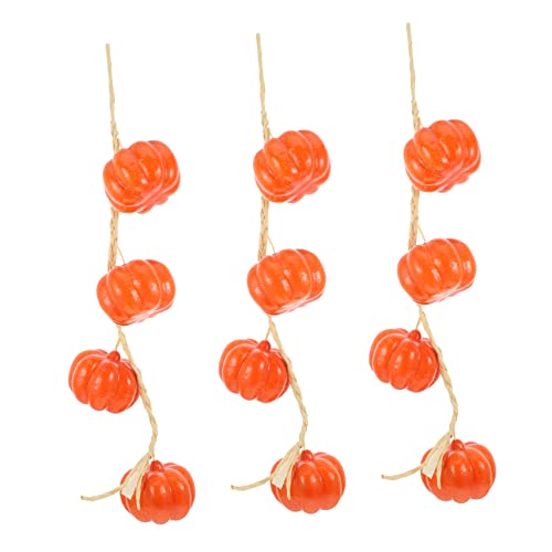 Ciieeo 3 Pcs Artificial Pumpkin String Decor Lifelike Corn Hanging Ornaments for Home Kitchen Garden Fall Decorations Portable Realistic Harvest Theme Decor
