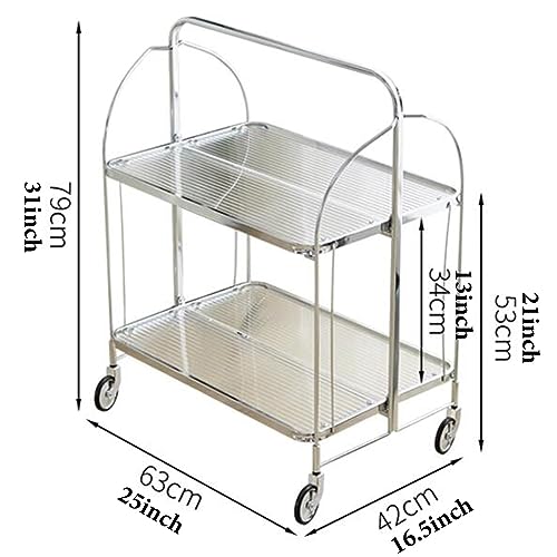 Carrito de bar plegable con ruedas y almacenamiento transparente para bebidas 8