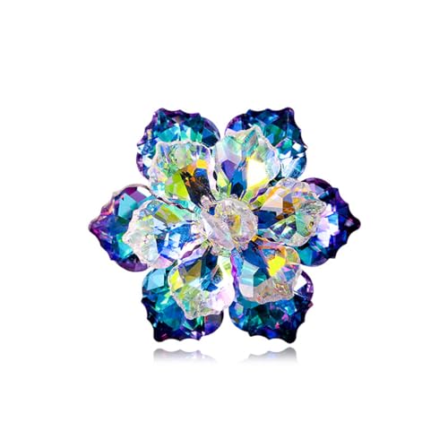 Image of Rhinestone Sunflower Brooch Pin for Women Red Black Purple Large Flower Broochs Snowflake Brooch Marquise Wreath Brooches Jewelry
