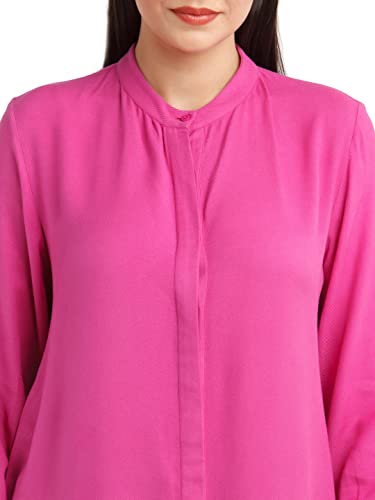 Image of Zink London Women's Pink Solid Regular Shirt