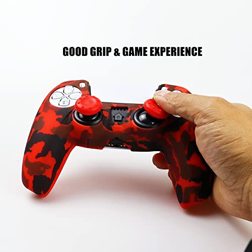 Image of Silicone Skin for PS5, Anti-Slip Shell Cover Case with 10 Joystick Grips for PlayStation 5 Controller