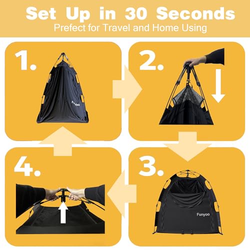 Image of Pop Up Blackout Tent for Babbies and Toddlers, One Click Setup Baby Travel Crib Tent, Blackout Cover for Pack N Play and Baby Crib