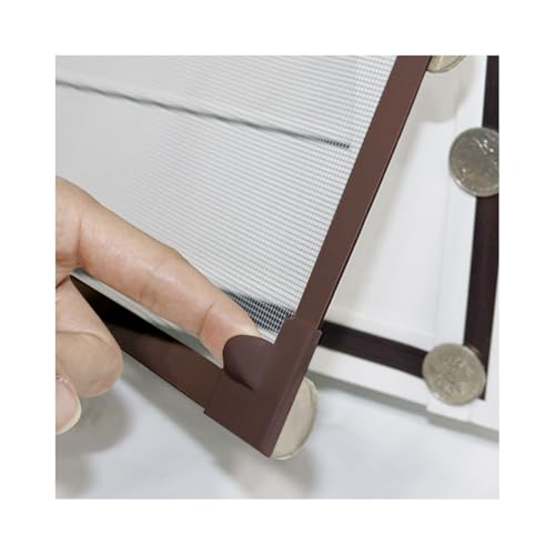 Wunnicx 網戸 簡易網戸 防蚊防虫ネット マグネット式開閉 DIY網戸ネット 窓用貼るだけ 自由にカット 取付簡単 木鉄製・アルミ製などの窓枠に対応可能 コーヒーの色 (灰糸+コーヒーフレーム,150*190CM)