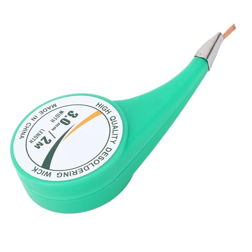 lvifloae Solder Wick Braid with Flux Brass Desoldering Wicks Wire Removal Tool Desoldering Tool for PCB Cleaning and Repair (2m Length 3.0mm Width)