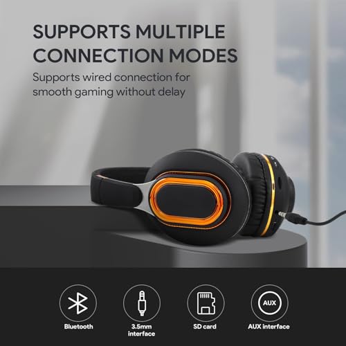 YPENSLZX Bluetooth Headphones, Foldable Wireless Over-Ear Headphones with Hidden Mic for Cell Phone, Laptop, PC, Suitable for Music, School, Workouts, and Gaming (Black) - image 3