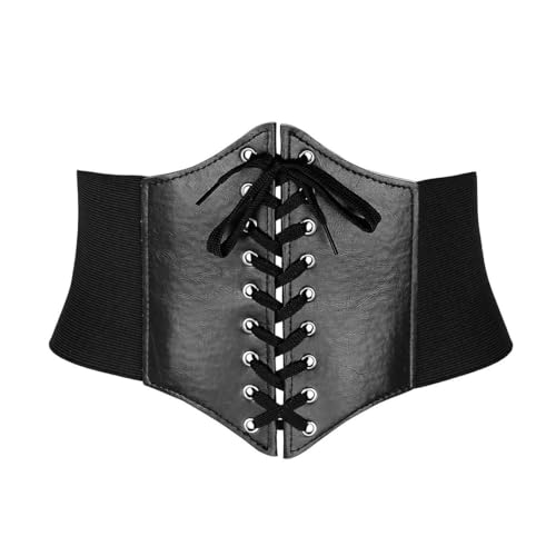 COYUN 1 pcs Korsett Damen, Schwarz Taille Piratenkostüm Gürtel, Damen Elastischen Korsett, Halloween-Kostüm, Corset Belt, Pirat Breit Corsett,...