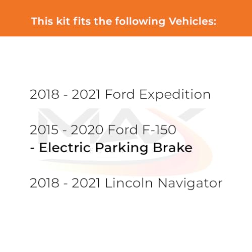 Image of MAX Advanced Brakes - Rear Brake Kit For 2015-2020 Ford F-150 (w /Electric Parking Brake)| Carbon Ceramic Brake and Rotor Kit| Daily Performance Geomet Coated Cross-Drilled Brake Rotors