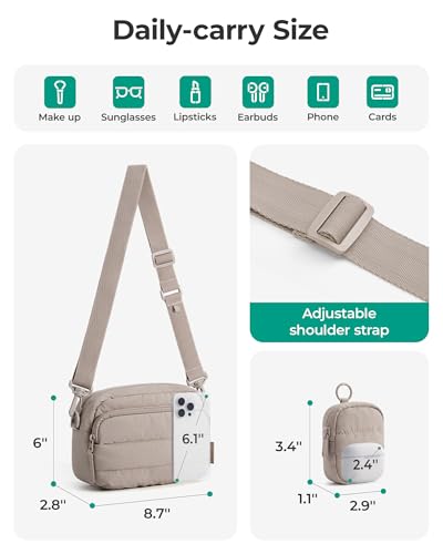 Image of BAGSMART Crossbody Bags for Women, Mini Travel Purses Puffy Hobo Handbag