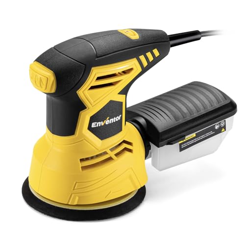 Enventor Exzenterschleifer 125mm, 300W Schleifmaschine 6000-13000 OPM, 6 Gänge, Multischleifer mit...