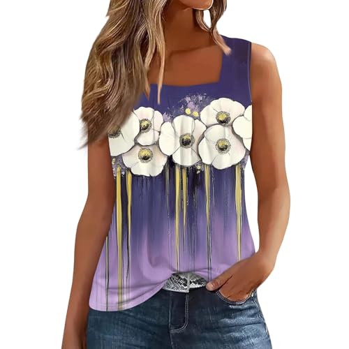 Spring Summer Plus Size Dressy Tank Tops for Women 2025 Womens Workout Floral Boho Beach Sleeveless Shirts Blouses