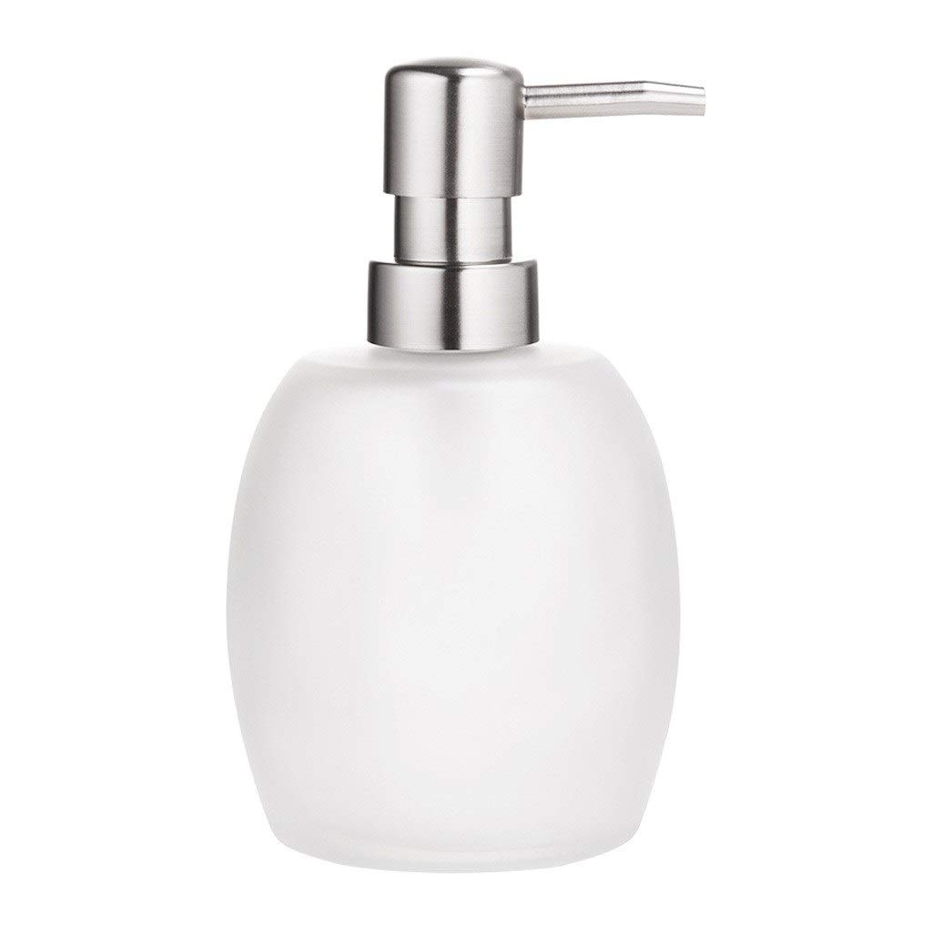 dispenser sapone/Dosatori per sapone liquido 14.2 Oz Vetro Lotion dispenser di sapone ovale dispenser di sapone con pompa in metallo (acciaio Luxe) Erogatore del Sapone/Dispenser di Sapone