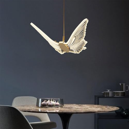 Lustre LED papillon en acrylique cristal et finitions dorées luxueuses - 2