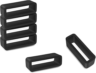 6 Pcs Watch Band Loop Holder Keeper for Resin Belt, Replacement Fastener Rings for Silicone Leather Rubber Watch Strap, Durable Fastener Retainer Size(16mm)