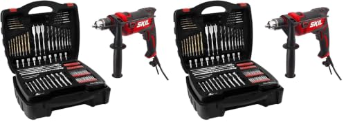 Image of Skil 7.5 Amp 1 /2-in Corded Hammer Drill with 100pcs Drill Bit Set With Variable Speed- HD182002 (Pack of 2)
