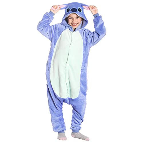Kitimi Kinder Onesie Jumpsuit Schlafanzug Jungen Mädchen mit Kapuze, Tier...