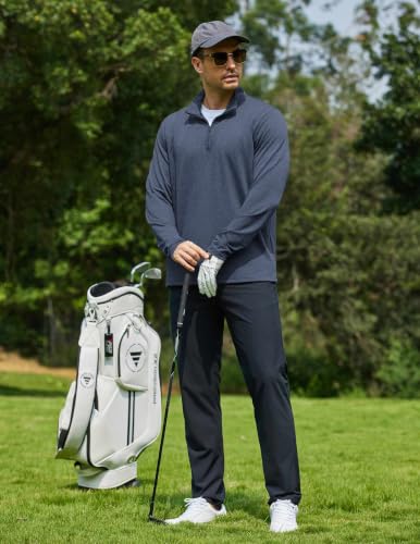 COOFANDY Quarter Zip Mock Neck Pullover