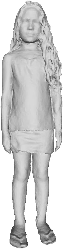 Printle C Kid 121-Long-haired Girl Standing Facing Forward with Arms Straight at her Sides Wearing Casual Summer Clothes Figure for Dioramas and Model Train Sets Choose Your Scale