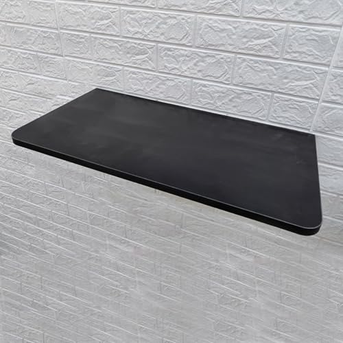 Table de cuisine murale pliable noire pour optimiser l'espace de vie avec support métallique durable